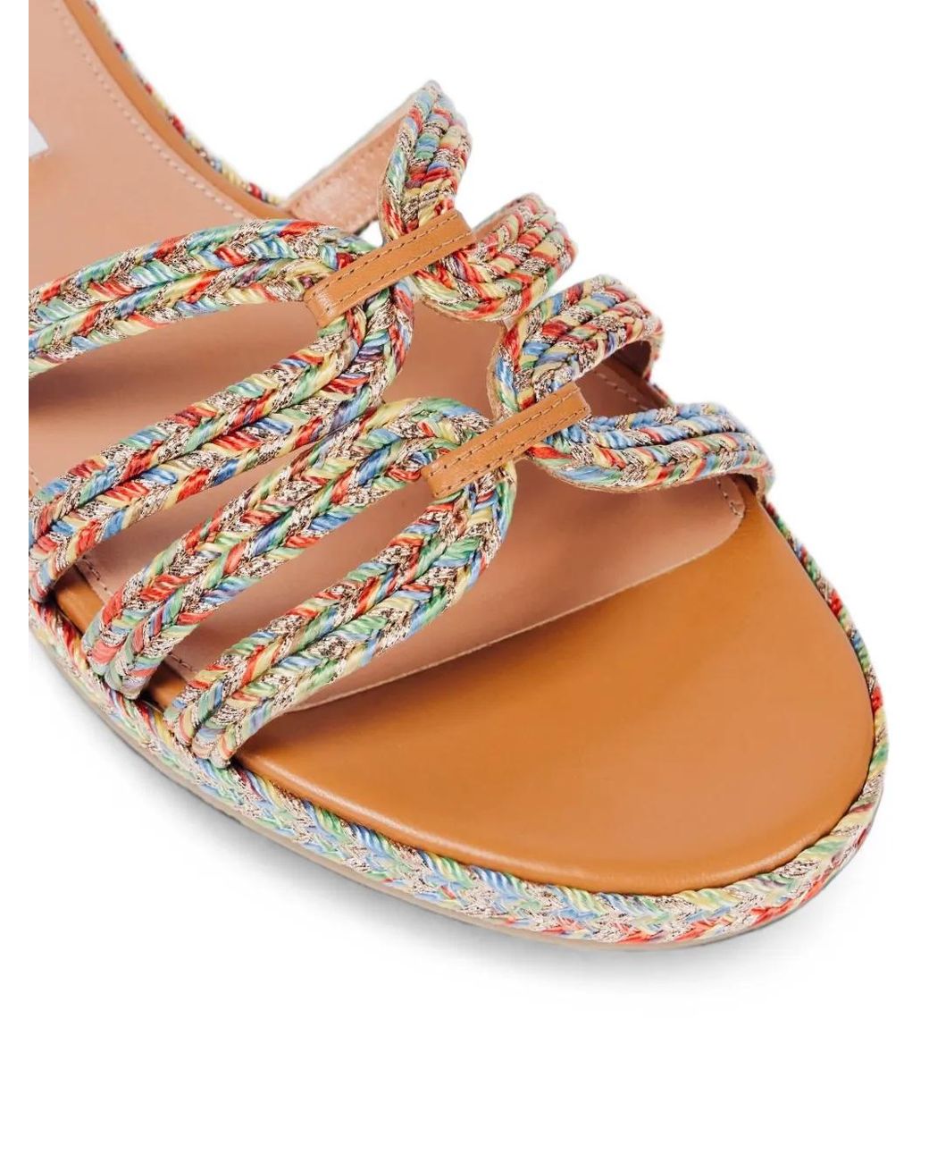 Aquazzura Multicolor Sandales Playita En Cuir Tressé