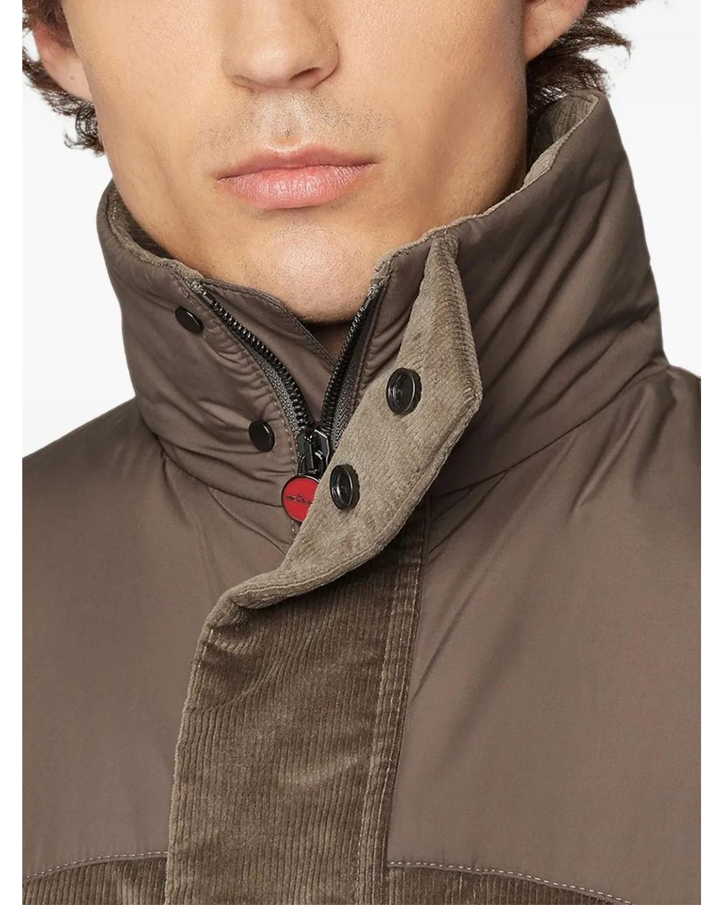 Kiton Brown Sleeveless Quilted Gilet for men