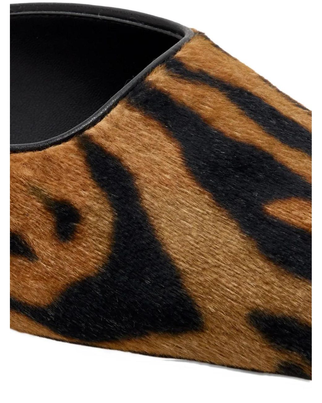 Stella McCartney Brown Square-Toe Ocelot Backless Mules
