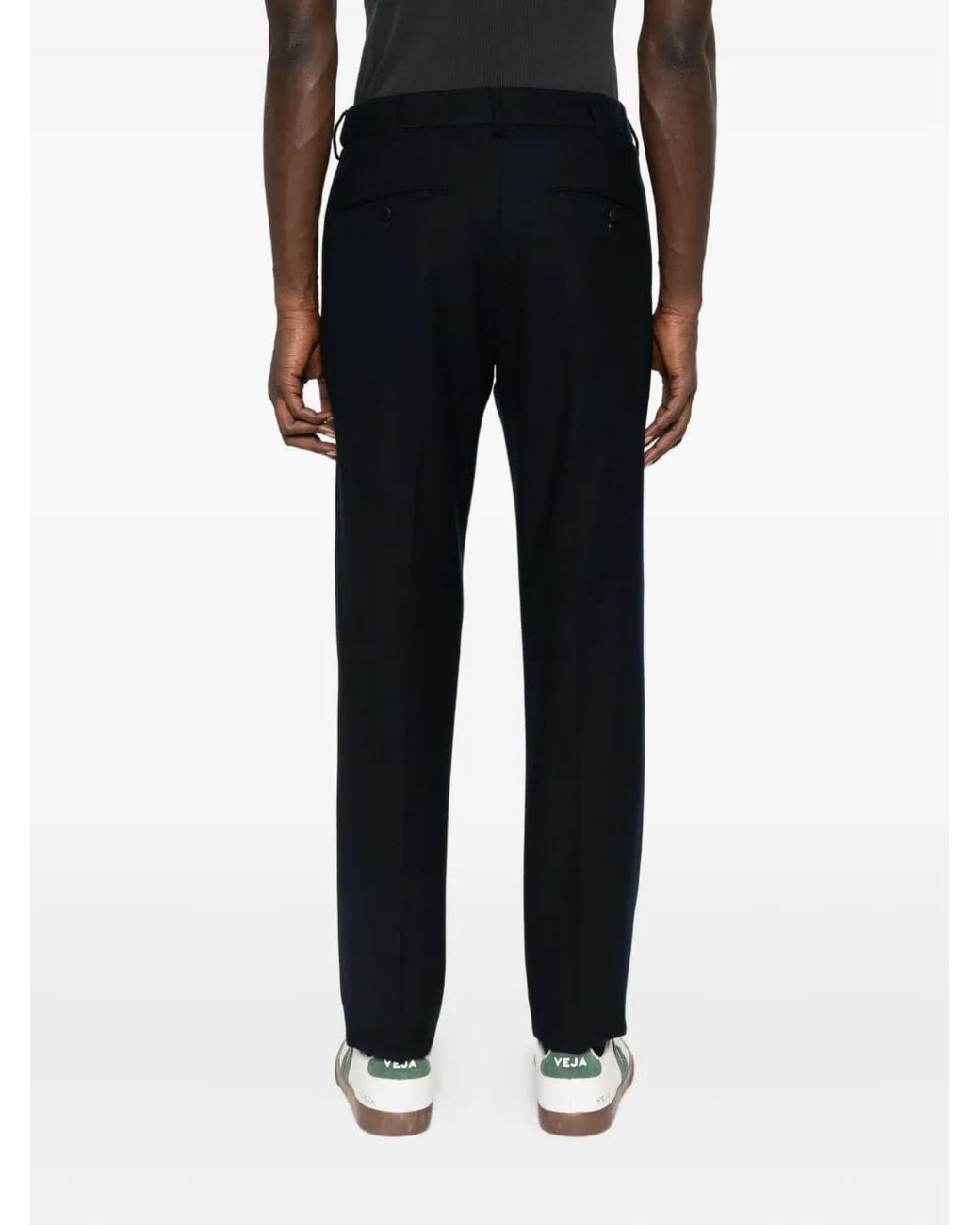 Cellar Door Blue Flat-Front Trousers for men