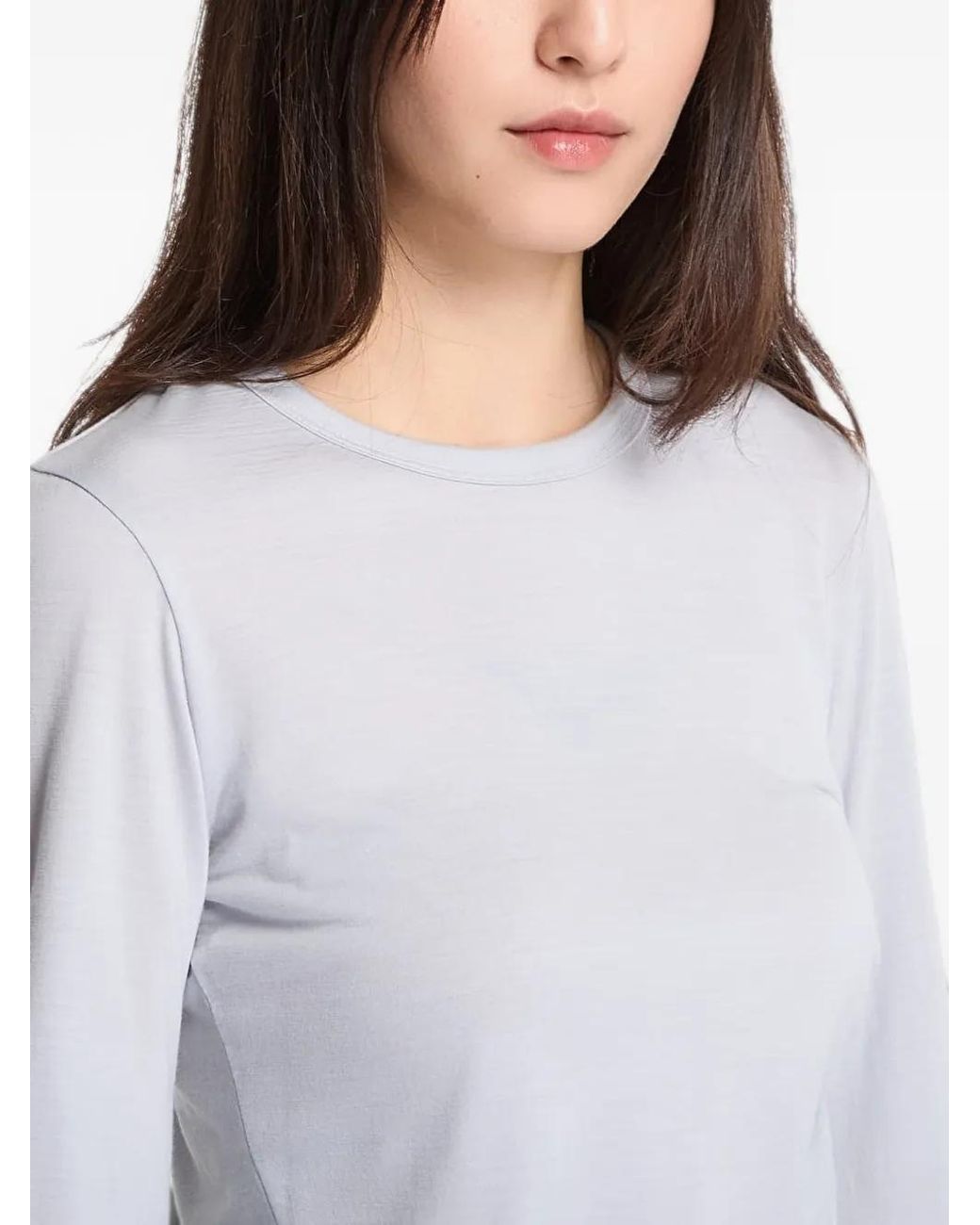 Y-3 White Wool Cinched Drape Long Sleeve T-Shirt