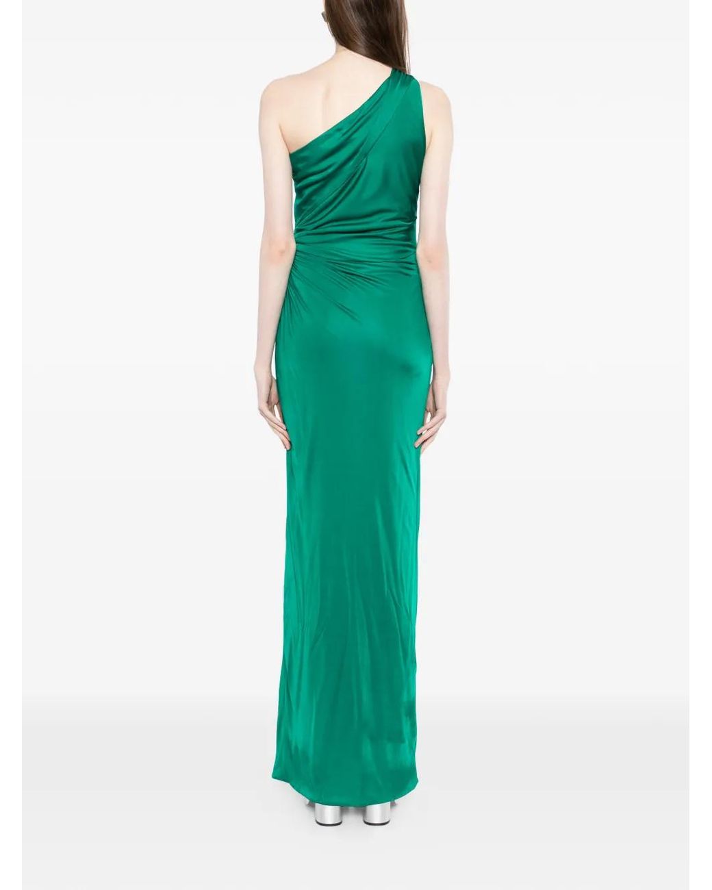 Versace Green Viscose-Jersey Draped Gown