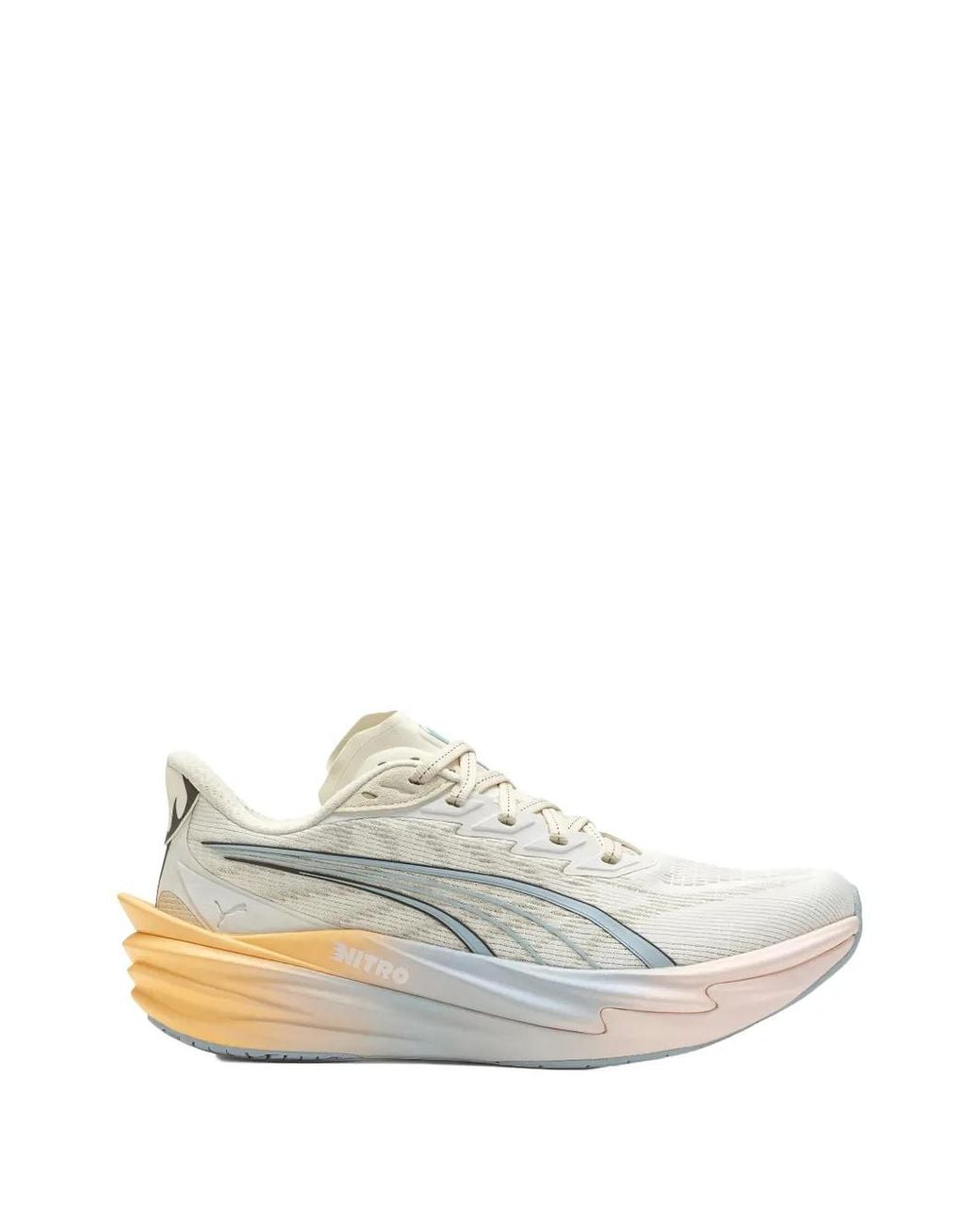 PUMA White Deviate Nitro 4 Road Running Trainers