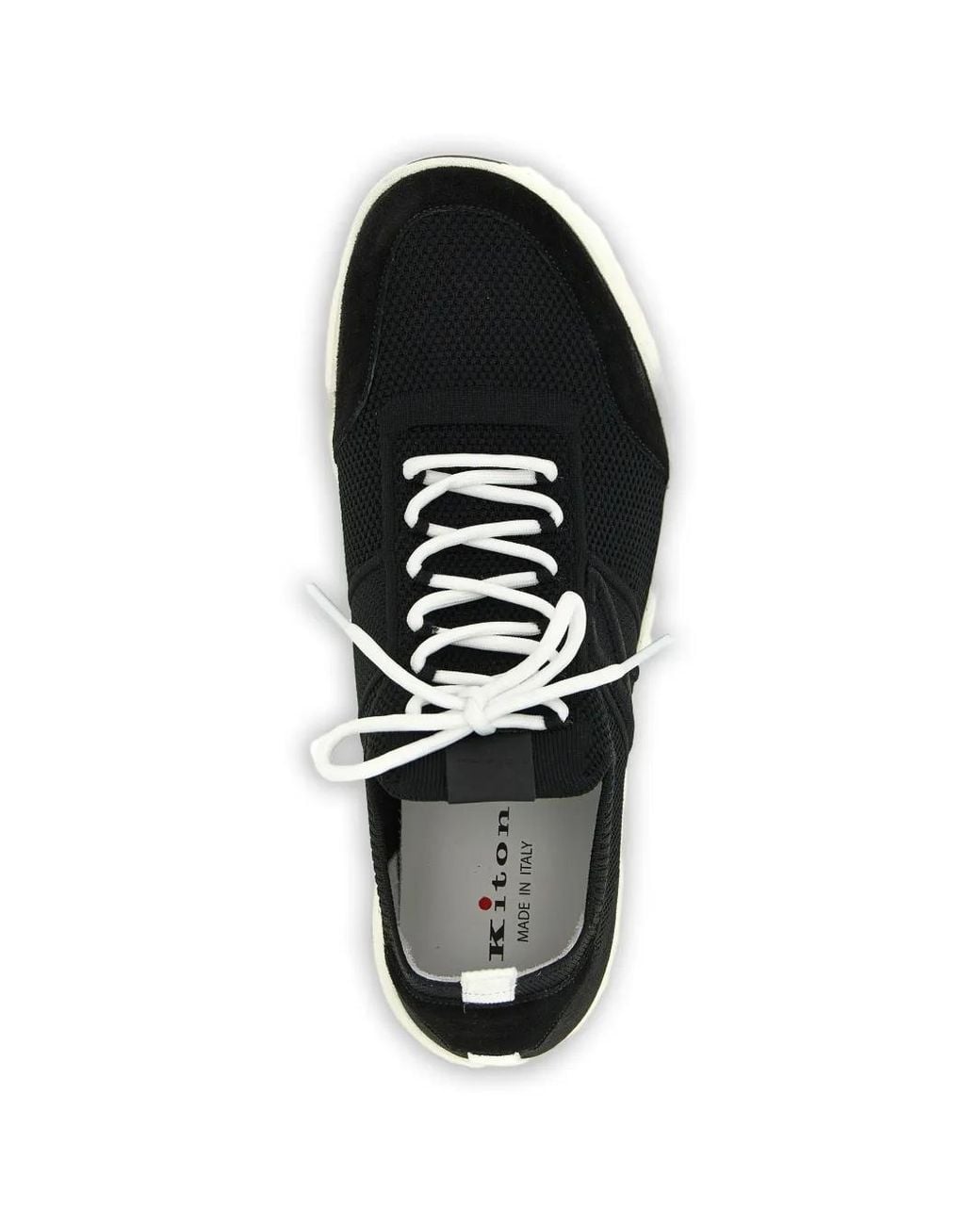 Kiton White Suede-Trim Slip-On Sneakers for men