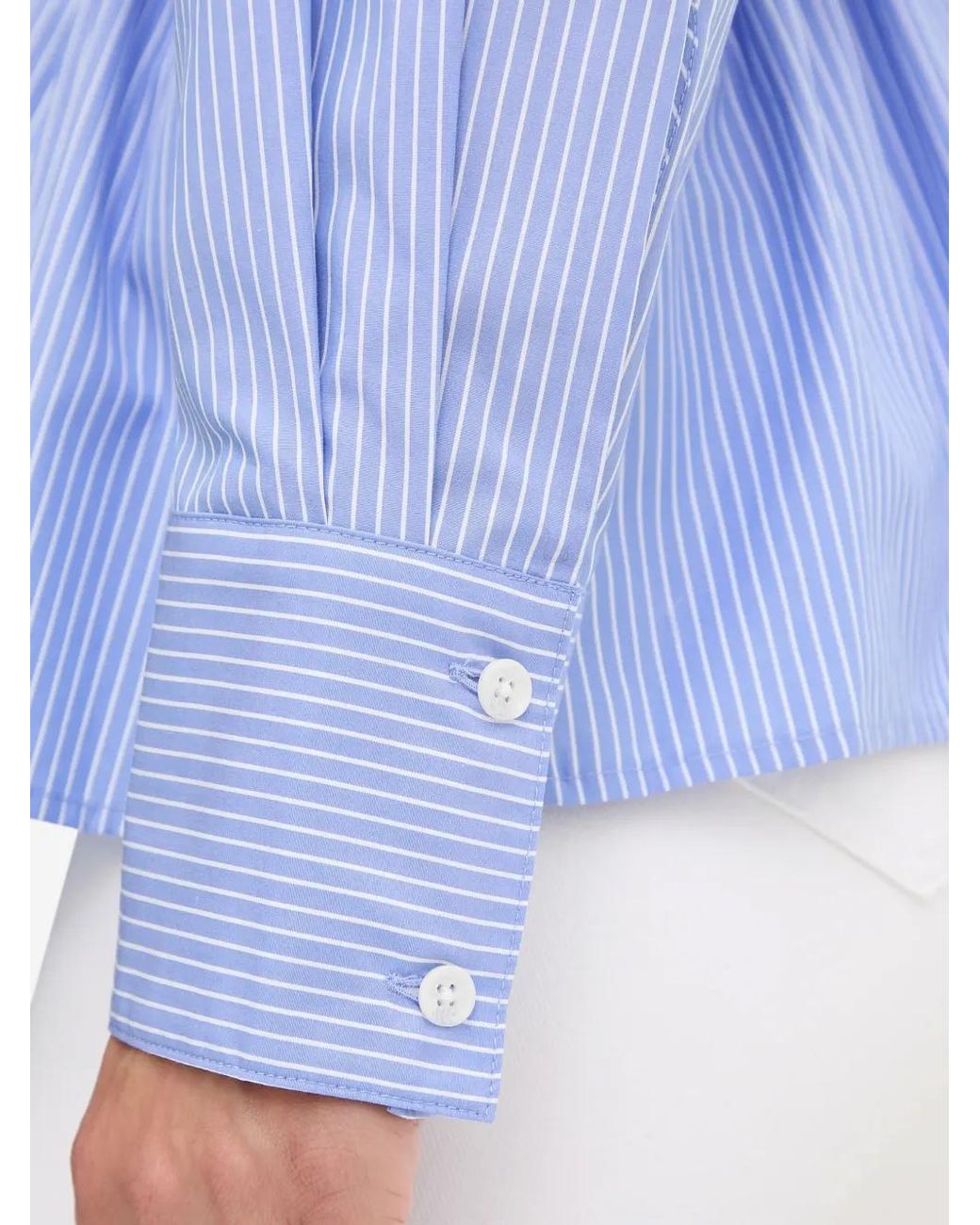 Rag & Bone Blue Blythe Striped Shirred Shirt
