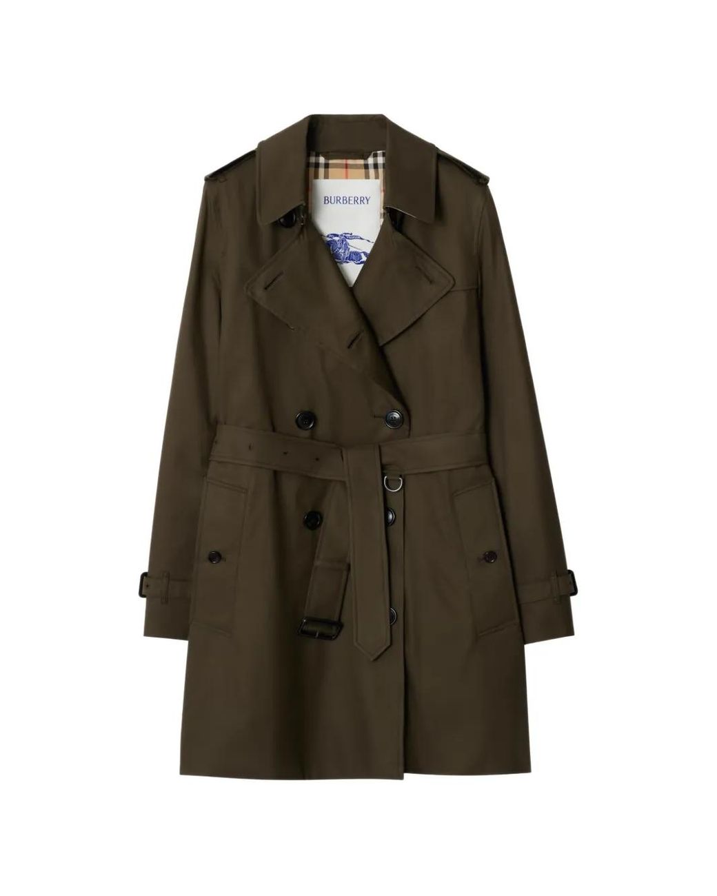 Burberry Brown Short Tropical Gabardine Kensington Trench Coat