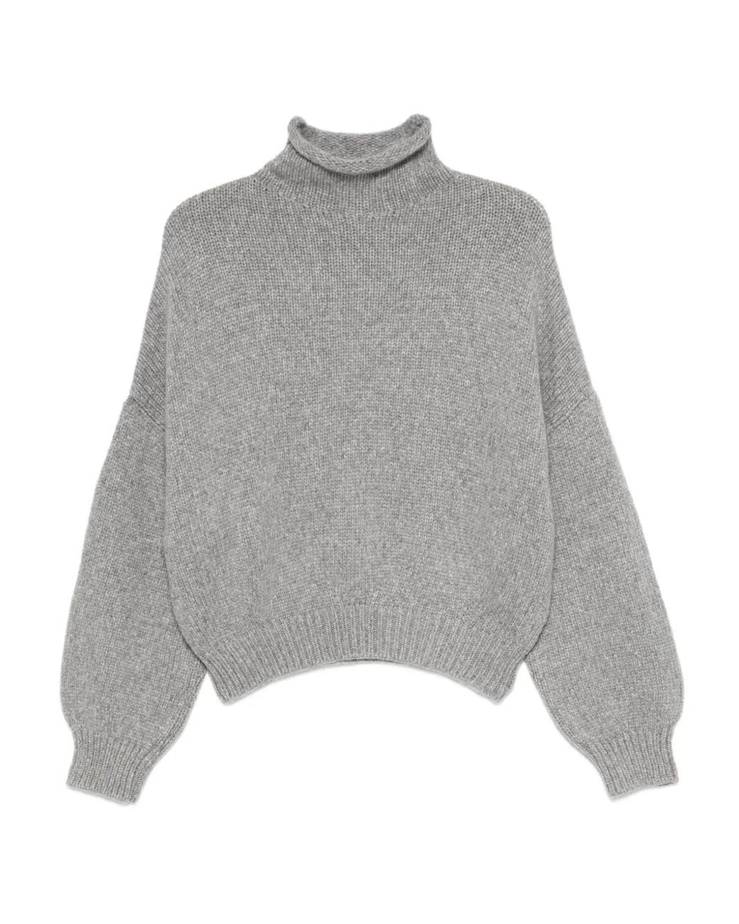 Khaite Gray Roll-Neck Sweater