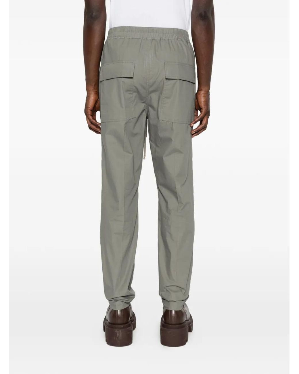 Rick Owens Gray Drawstring Slim Long Trousers for men