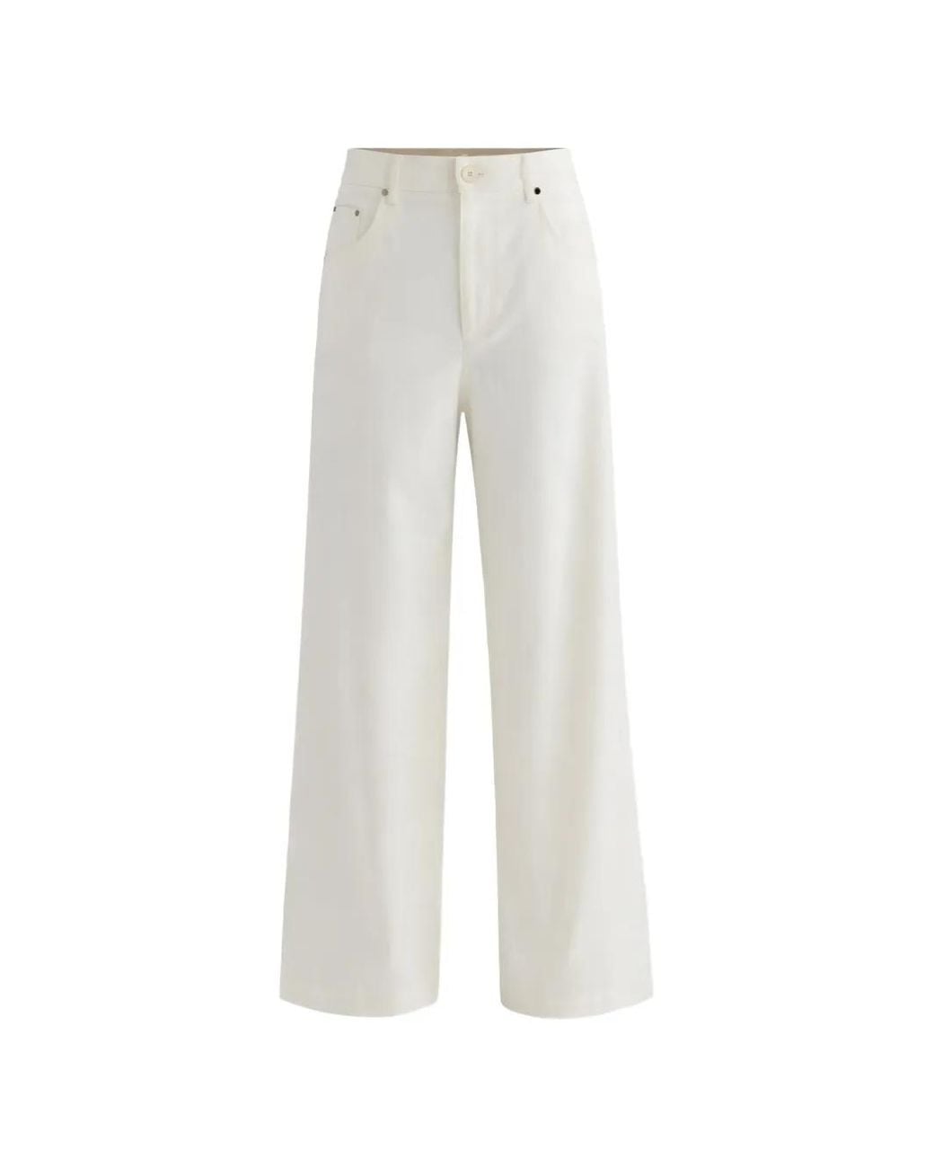 Erika Cavallini Semi Couture White Wide-Leg Trousers