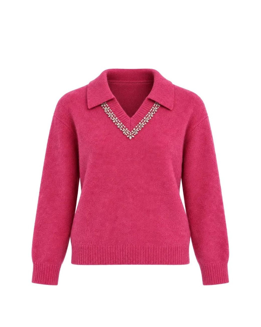 Pinko Pink Crystal-Embellished Sweater