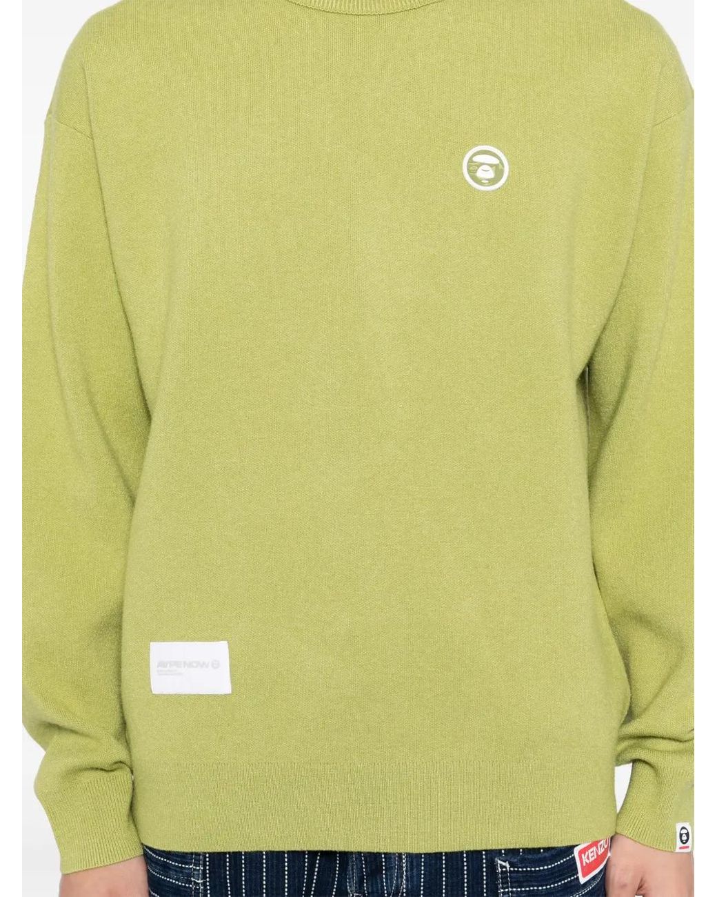 Aape By A Bathing Ape Green Moonface Logo Jumper for men