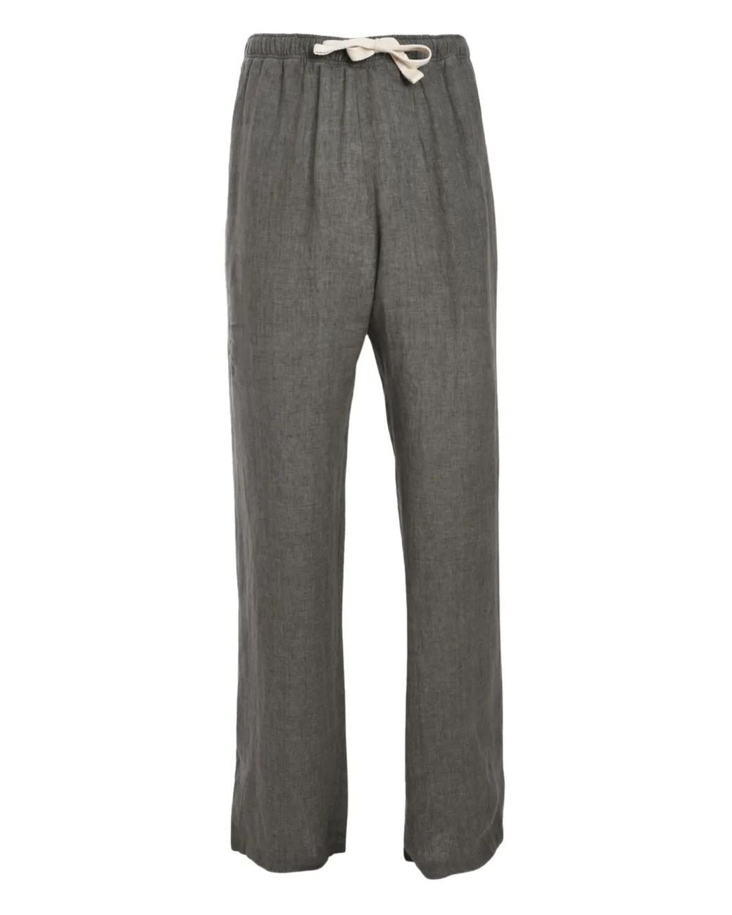 Palm Angels Gray Drawstring-Waist Trousers for men