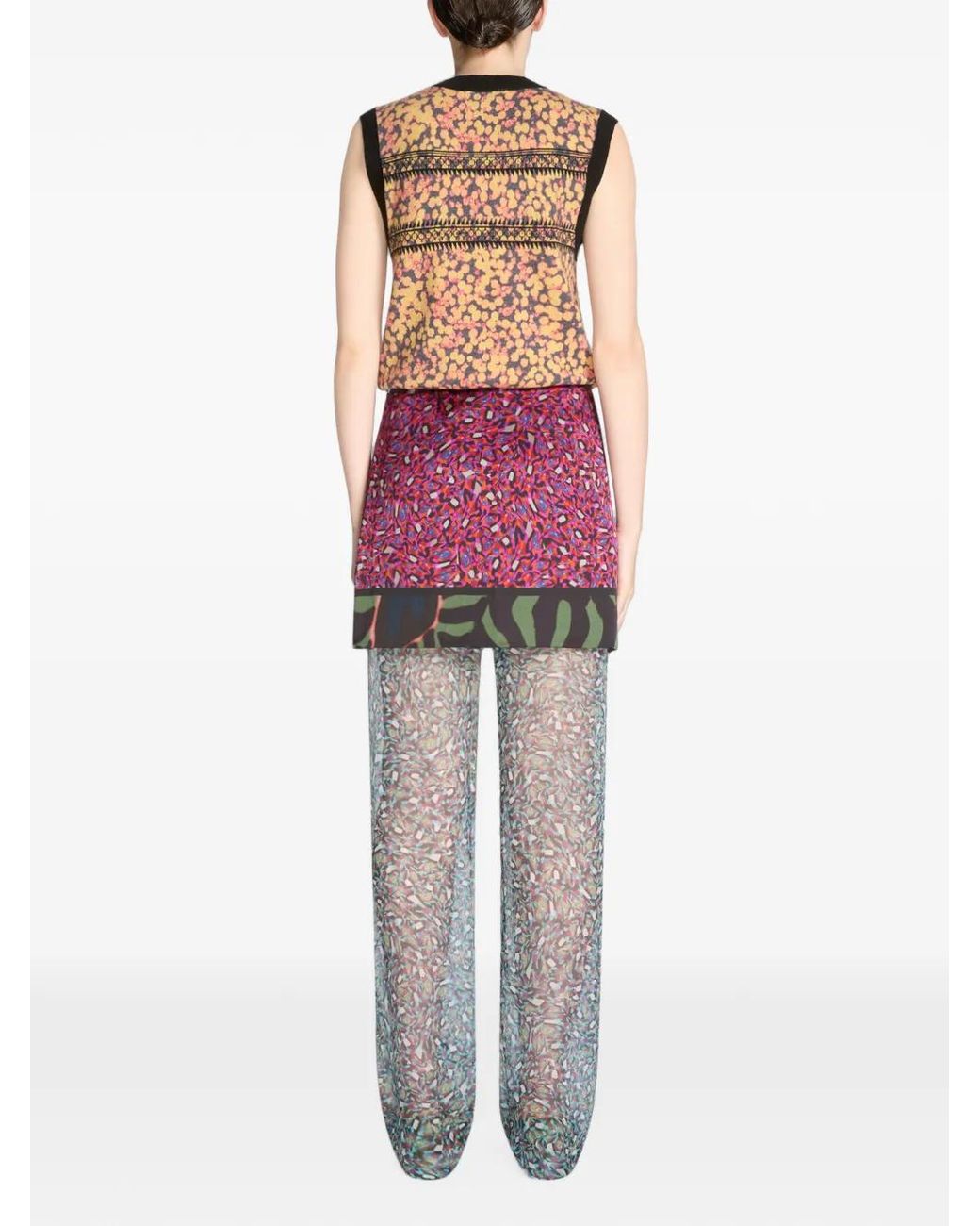 Dries Van Noten Purple Printed Wrap Skirt
