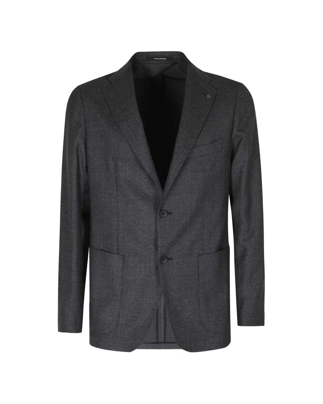 Tagliatore Black Single-Breasted Buttoned Blazer for men