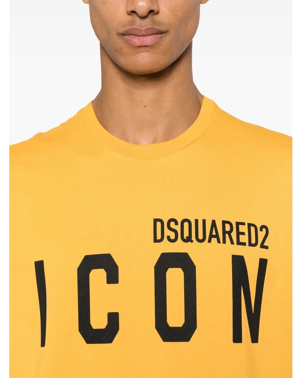 DSquared² Yellow Classic 100% Cotton T-Shirt for men