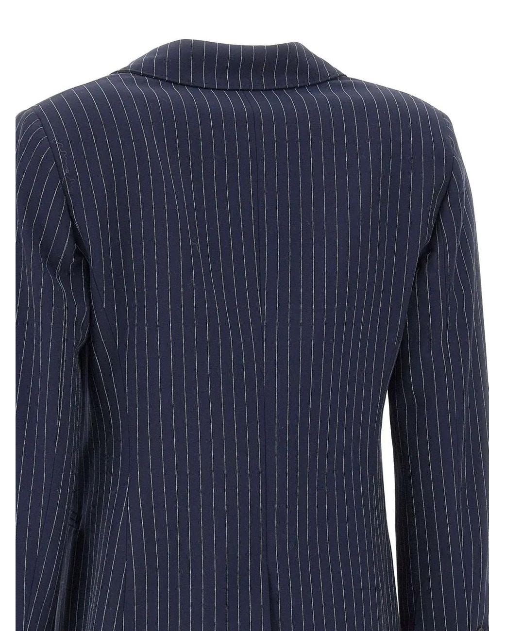 Marella Blue Pinstripe-Print Blazer