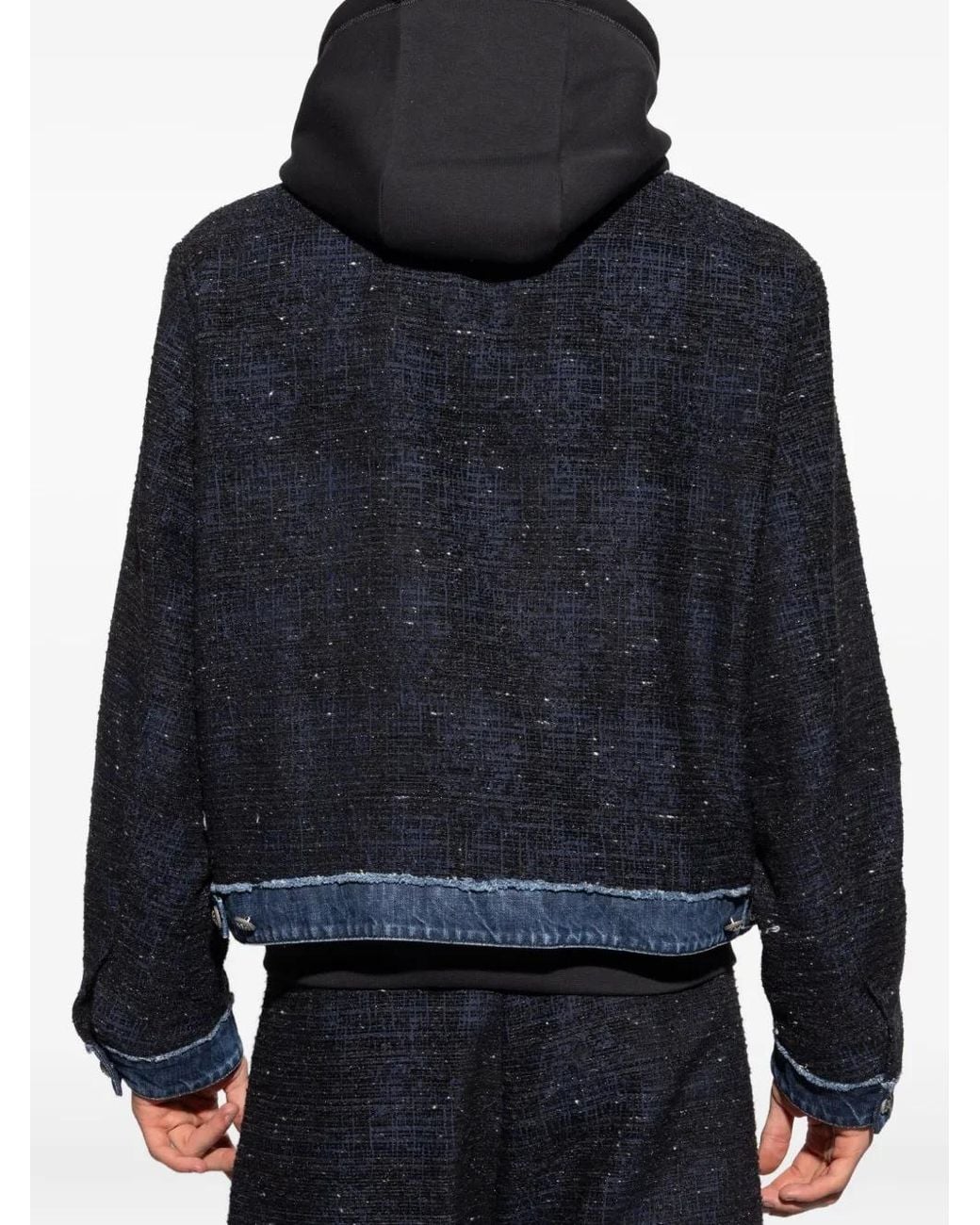 DSquared² Blue Chain-Trimmed Tweed Jacket for men