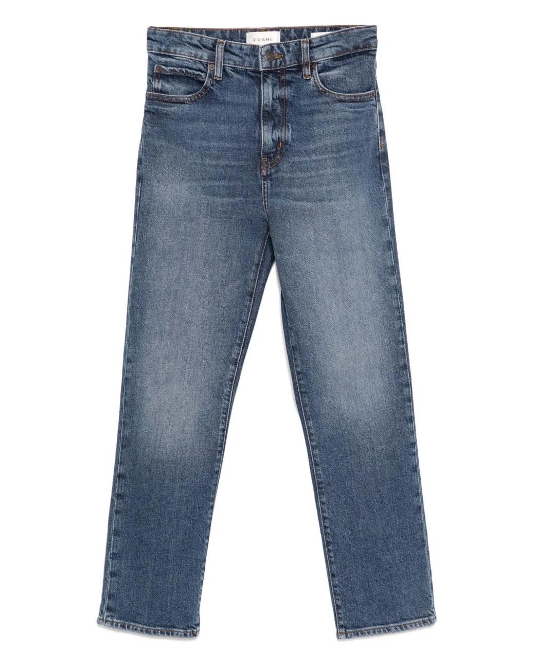 FRAME Blue The Ruler Cropped Jeans