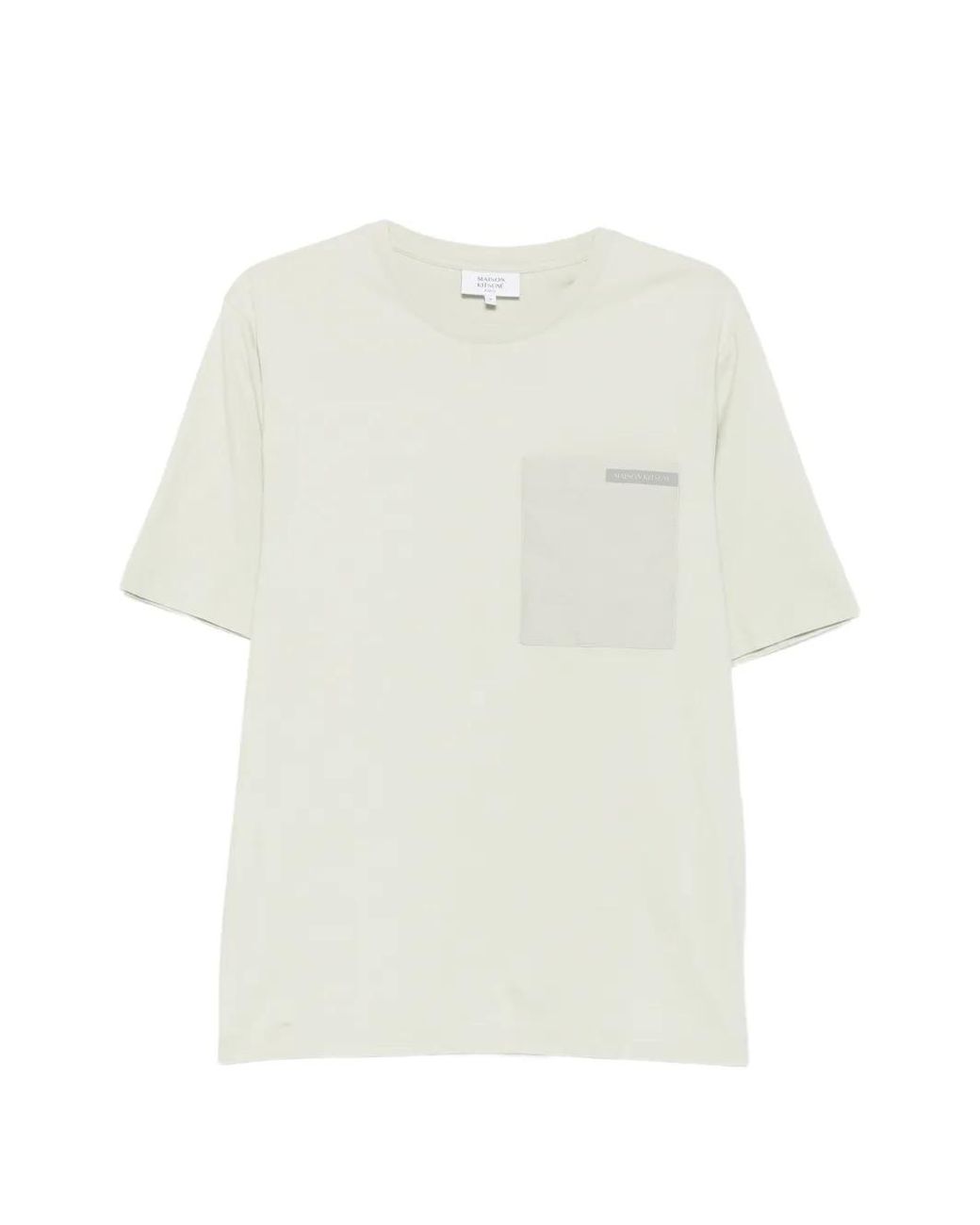 Maison Kitsuné White Maison Kitsuné Nylon Patch Pocket Regular Tee Shirt for men