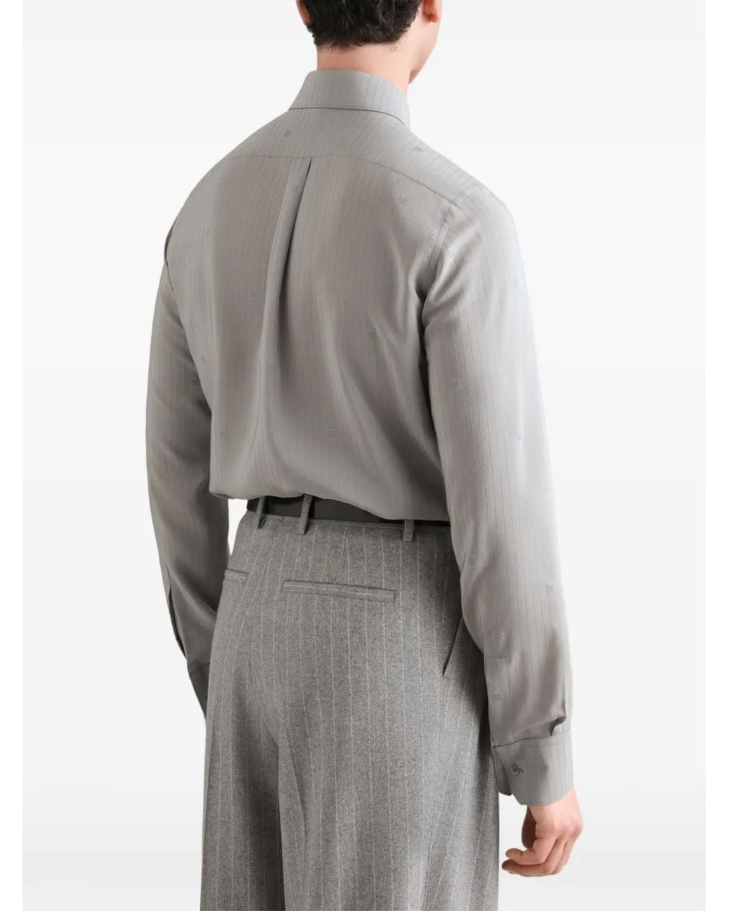 Dolce & Gabbana Gray Silk Shirt for men