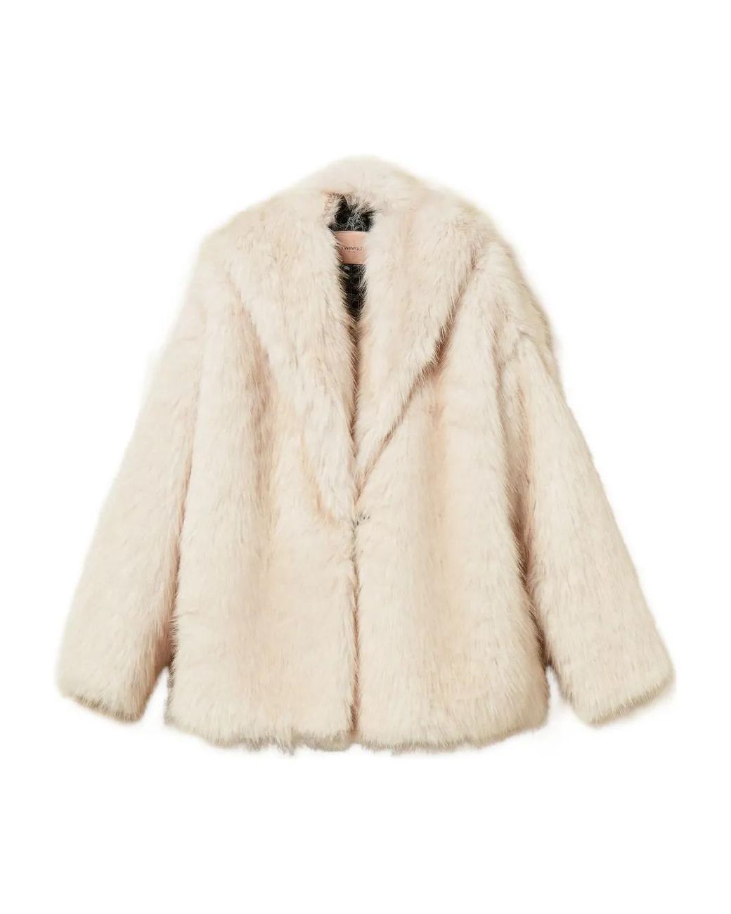 Twinset Natural Hooded Faux-Fur Coat
