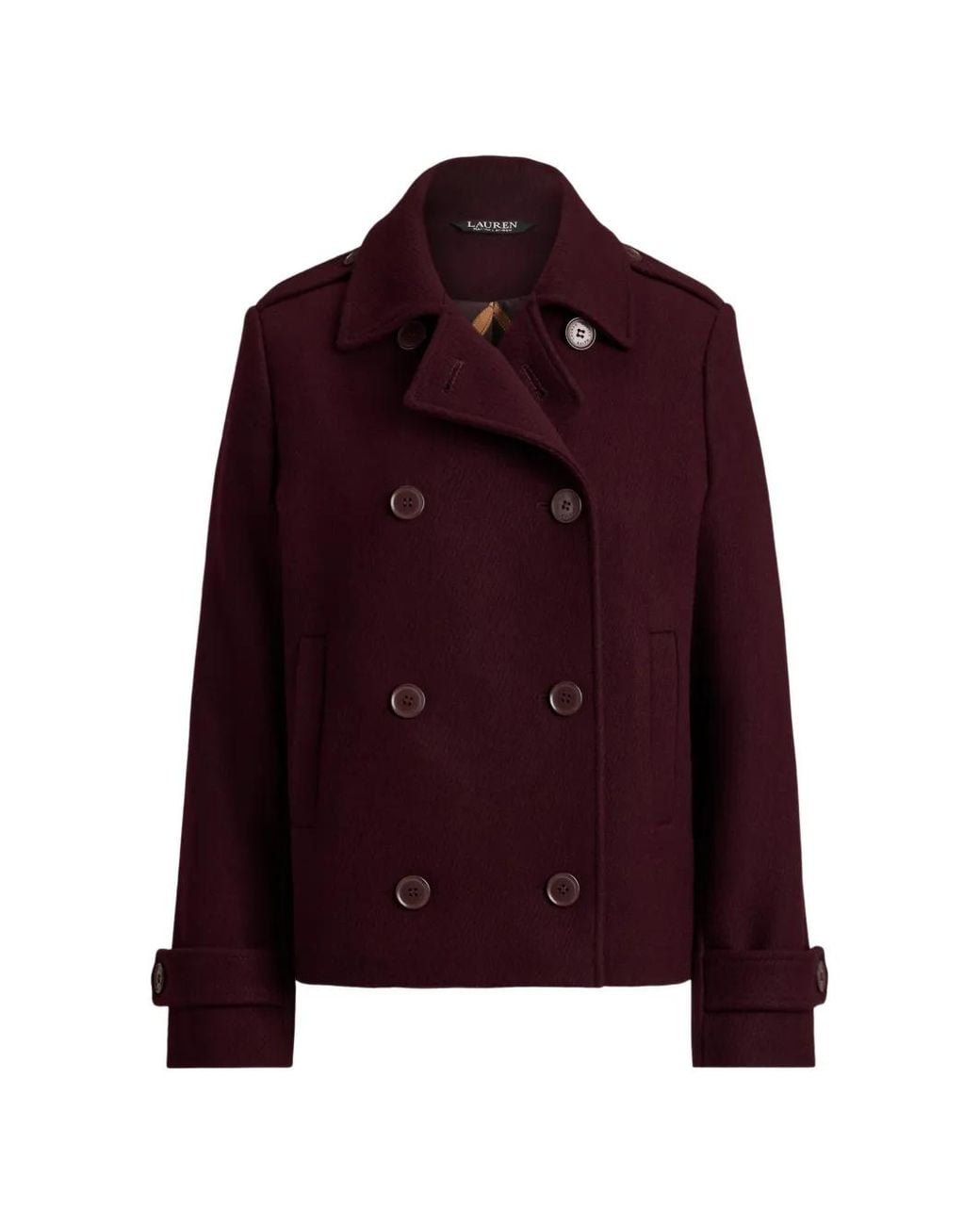 Ralph Lauren Red Double-Breasted Cropped Coat