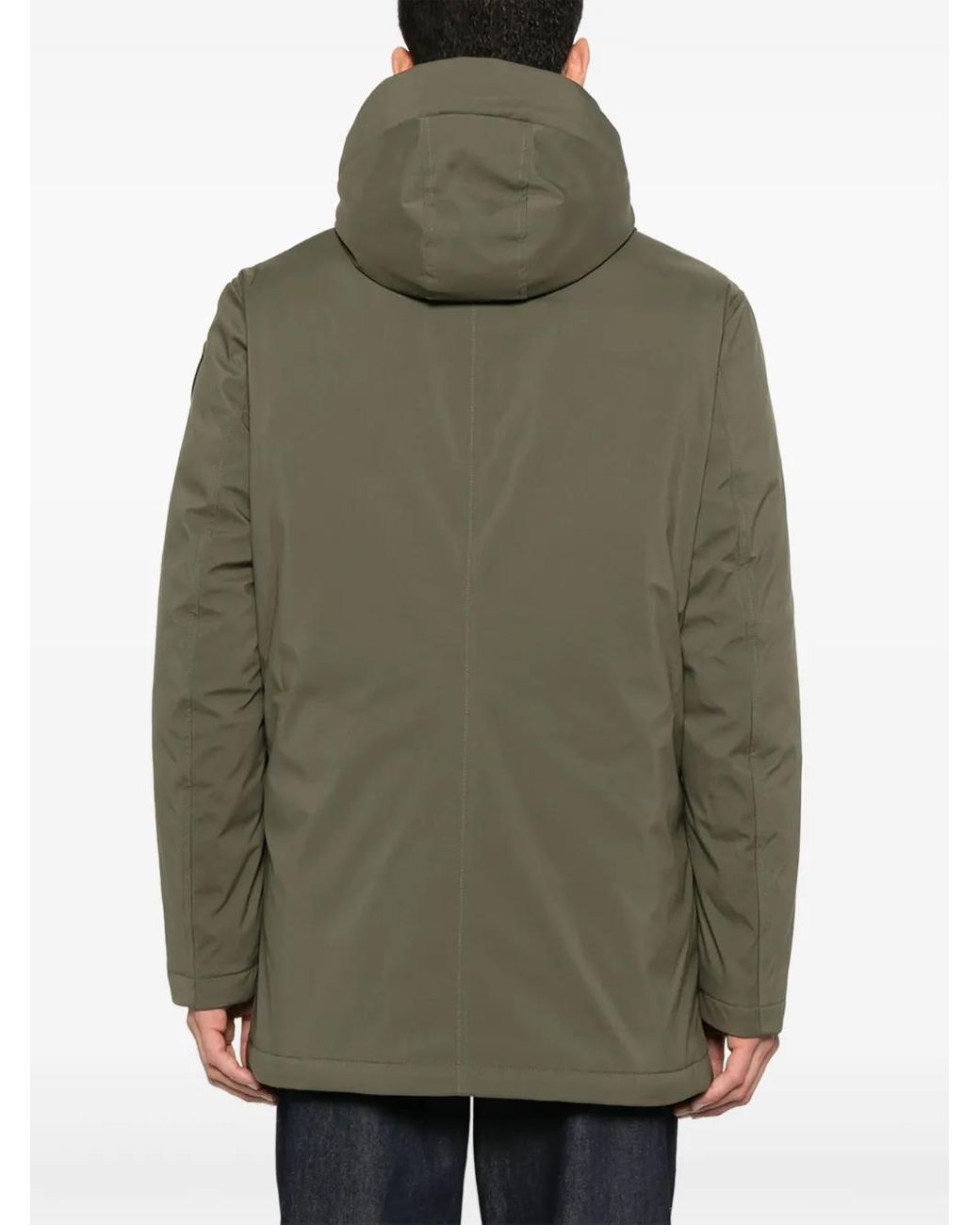 Blauer Green Hooded Button-Fastening Jacket for men