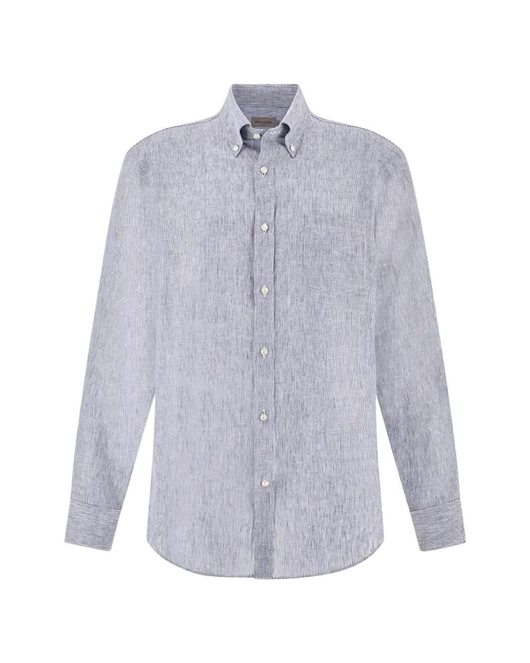 Paul & Shark Blue Striped Linen Shirt for men