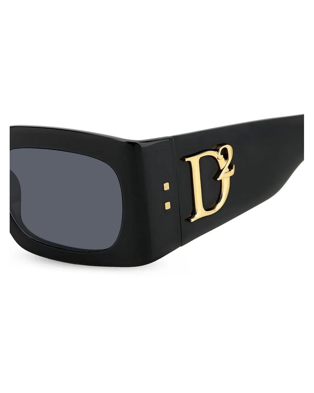 DSquared² Black Hype Rectangle-Frame Sunglasses