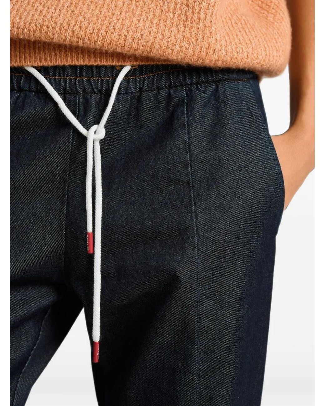 Kiton Blue Jean À Taille Élastiquée Et Lien De Resserrage