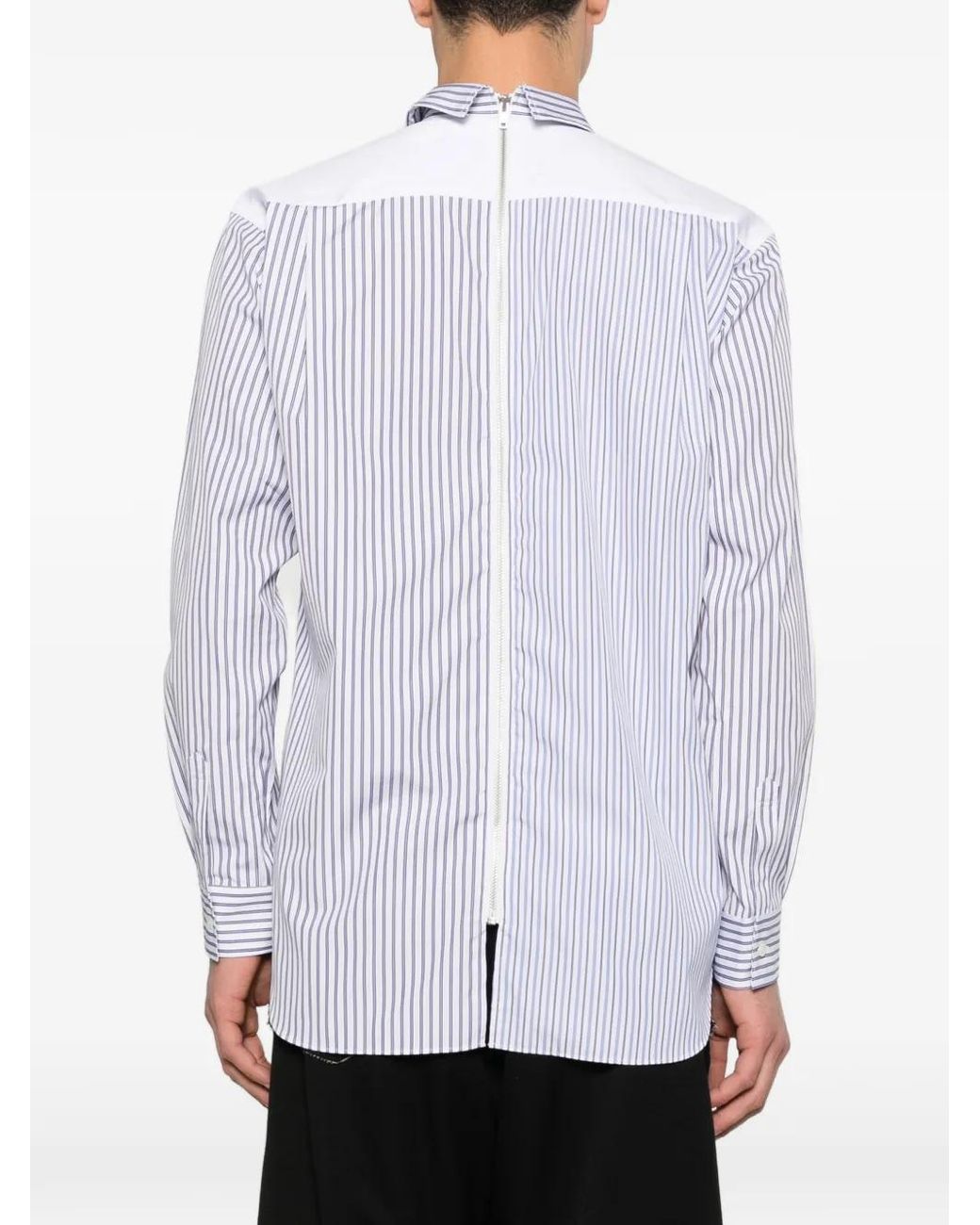 Comme des Garçons White Striped Zip Shirt for men