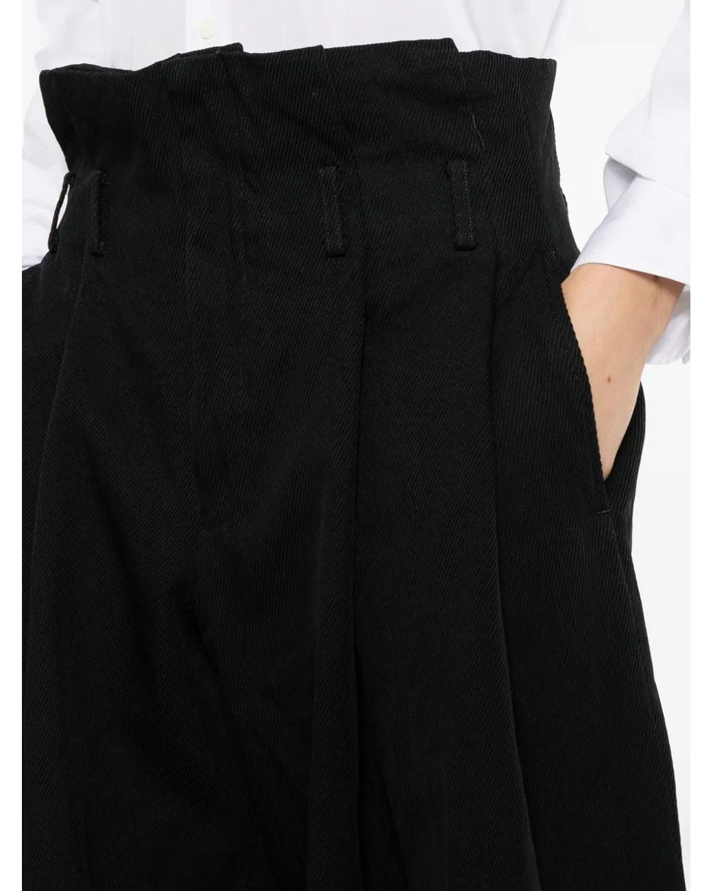 Comme des Garçons Black Pleated Wide-Leg Shorts for men