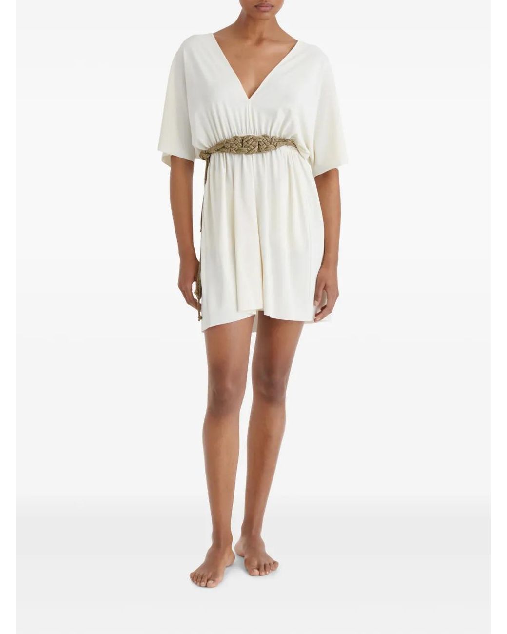 Eres White Palm Self-Tie Belt