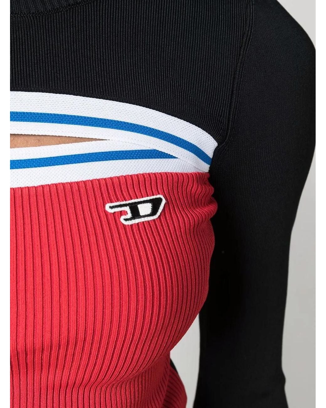 DIESEL Red Cut Out-Detail Knitted Top