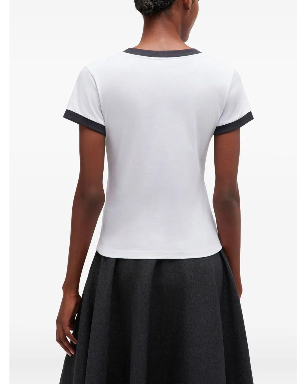 Ganni Pink Graphic T-Shirt With Round Neckline And Short Sleeves