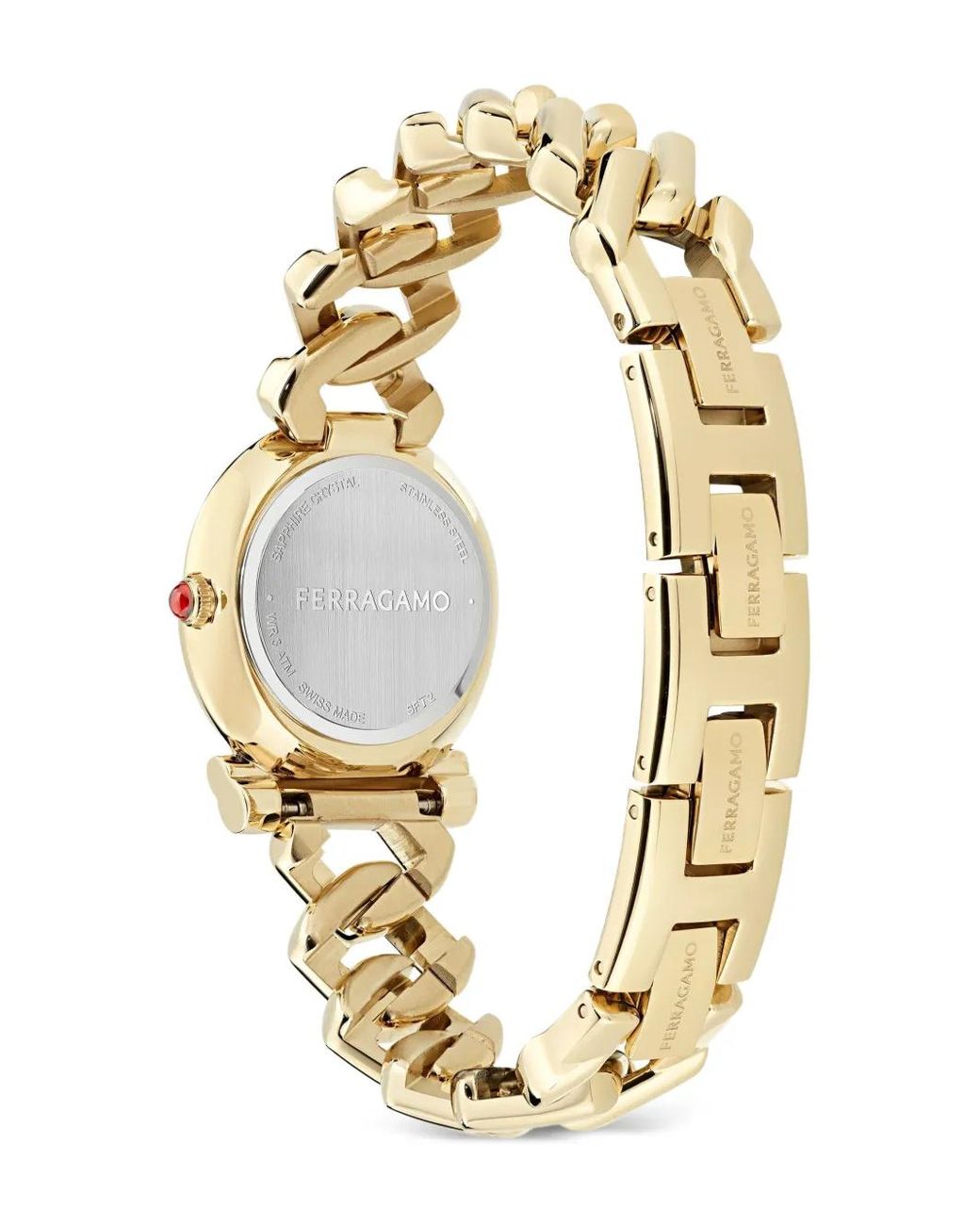 Ferragamo Metallic Gancini Twisted 28Mm Watch