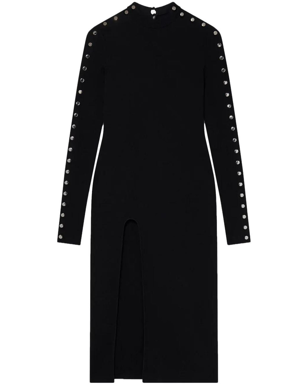 Stella McCartney Black Long-Sleeve Leg-Slit Dress