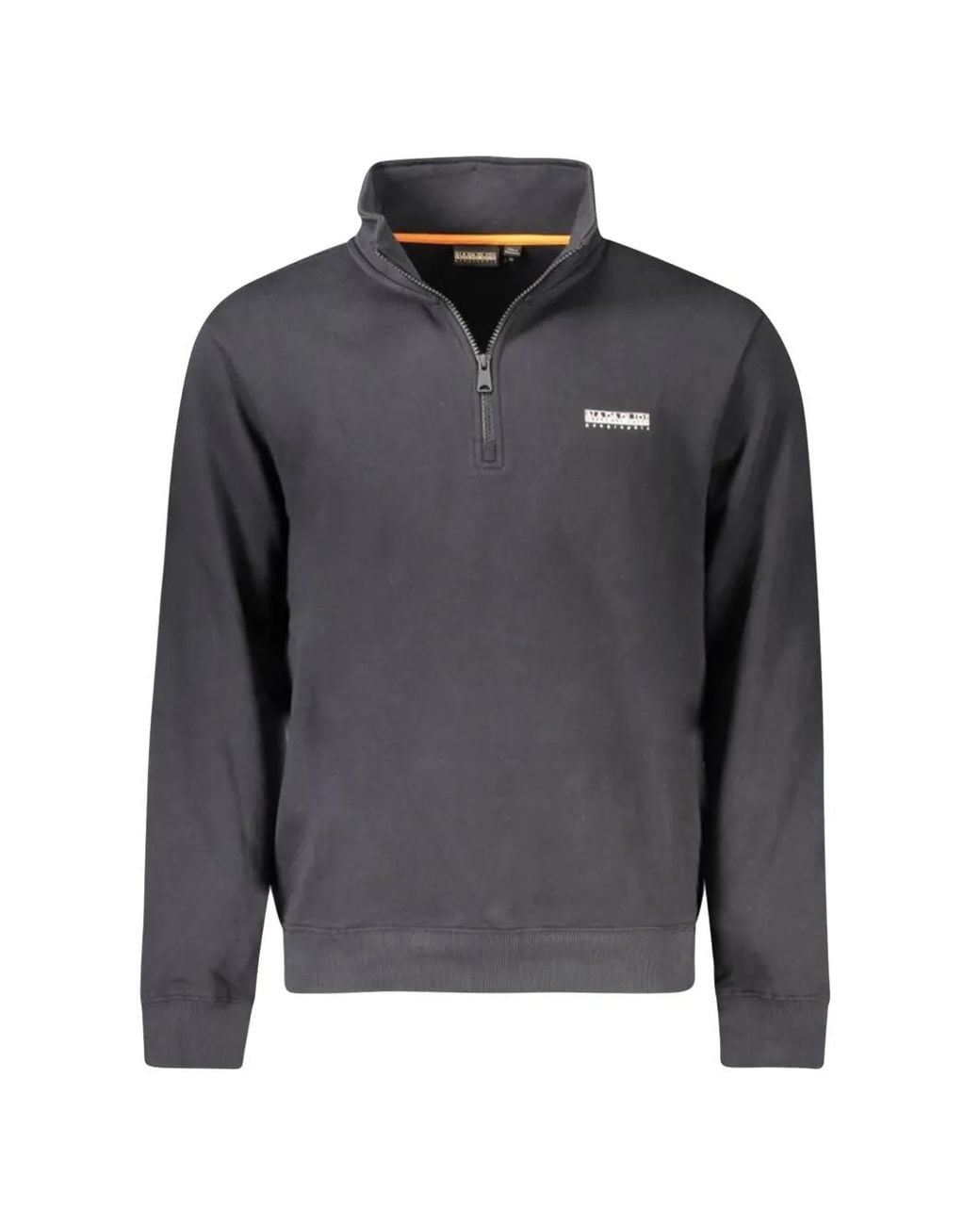 Napapijri Gray Logo-Patch Half-Zip Sweater for men