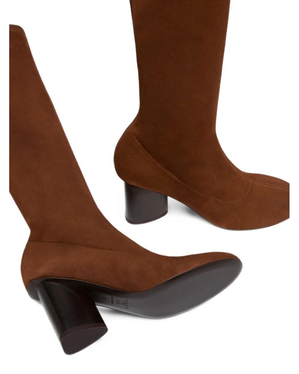 CAREL PARIS Brown Bottes Lucca Hauteur Genou En Daim Stretch
