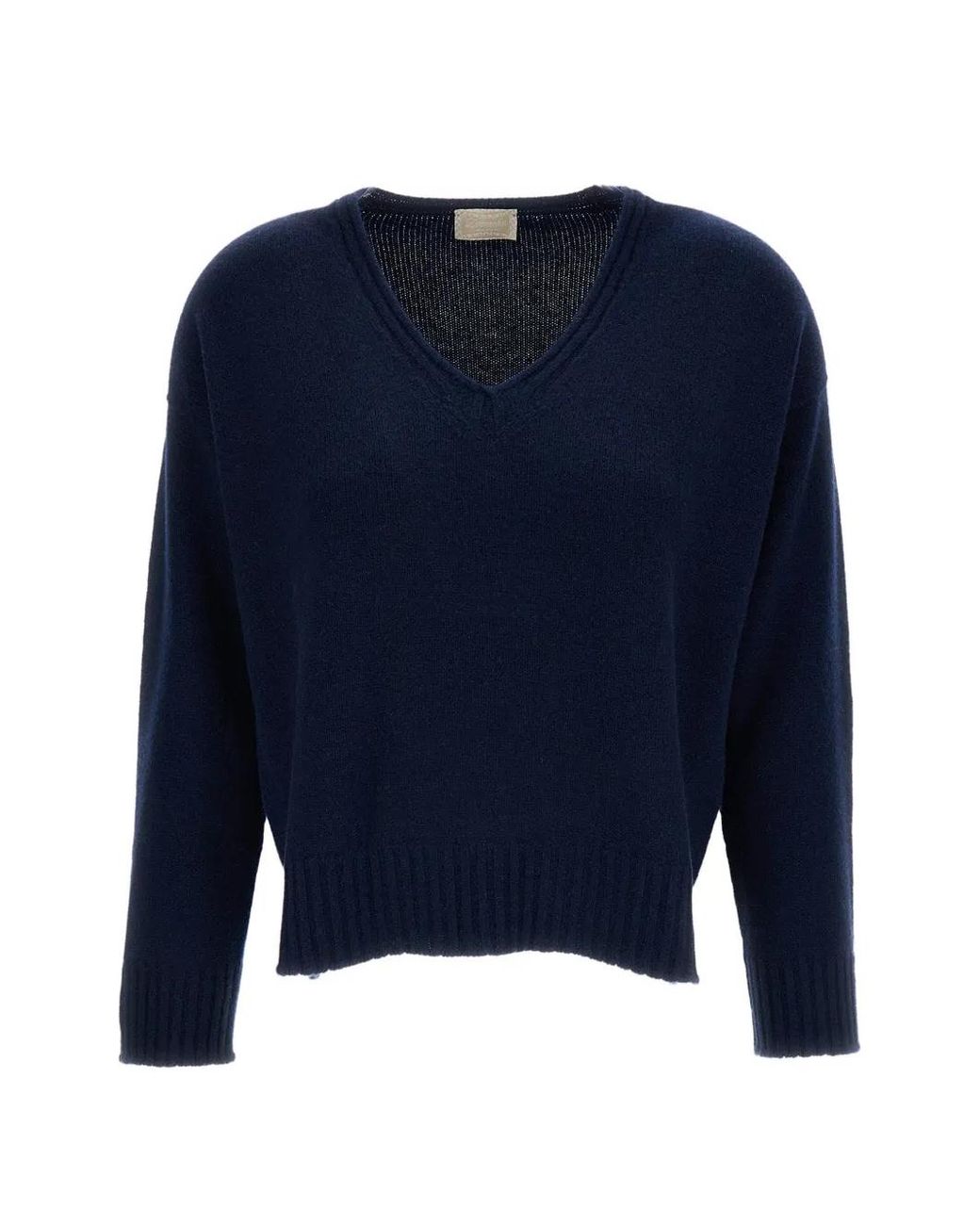 Drumohr Blue Cashmere V-Neck Sweater