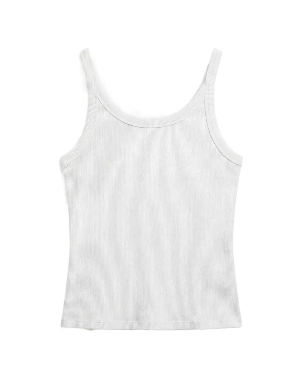 Reformation White Calie Ribbed Tank Top