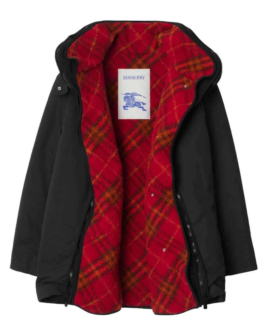Burberry Red Detachable Warmer Cotton Parka