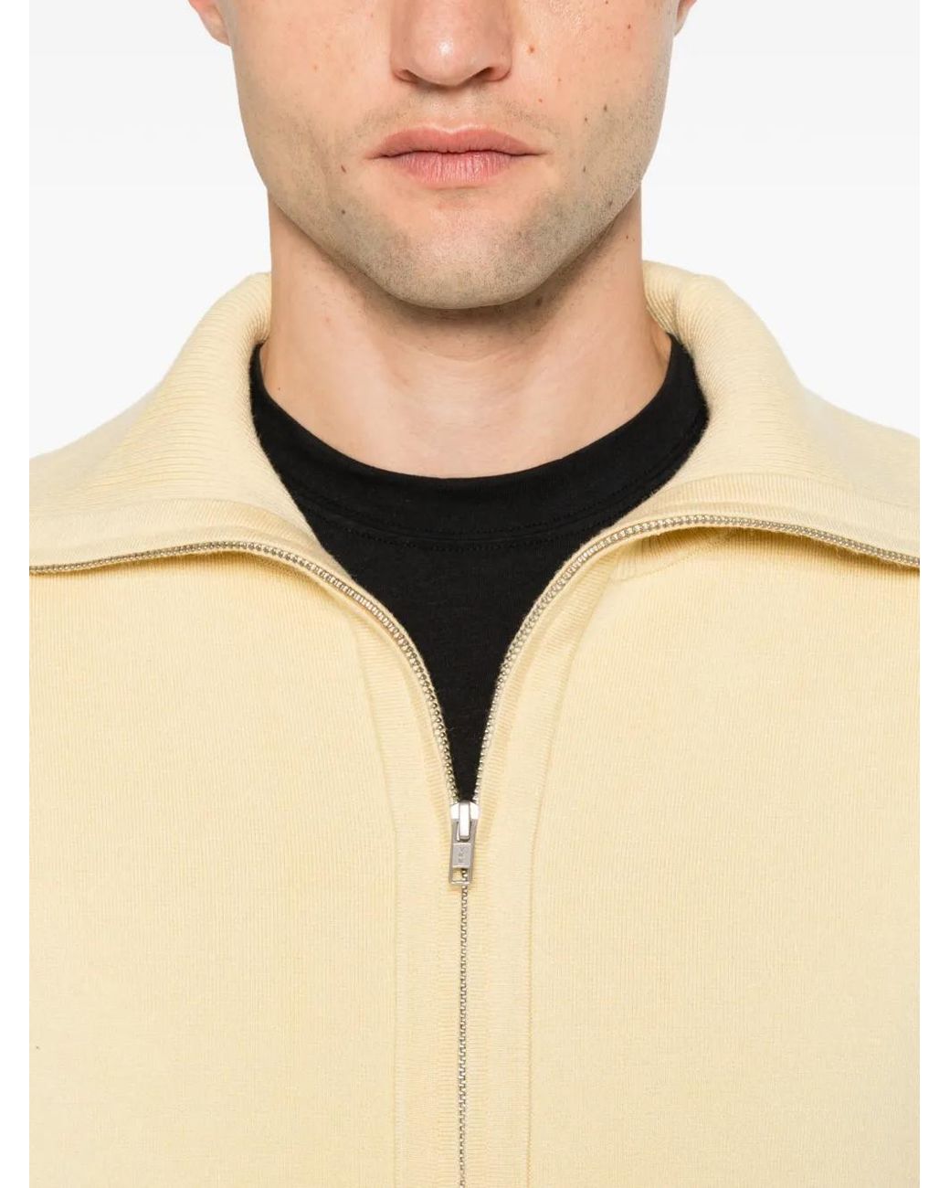 Entire studios Natural Zip-Up Ribbed Cardigan for men