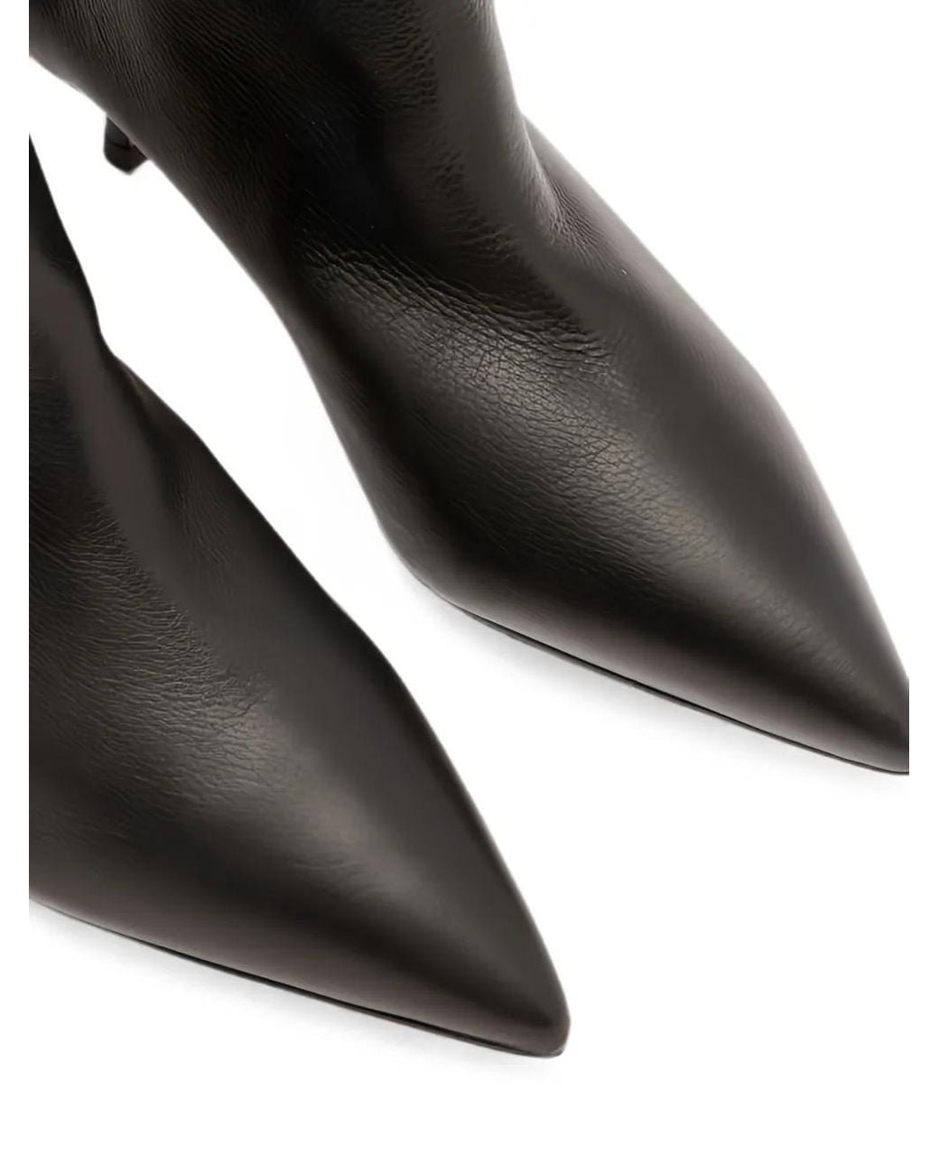 Casadei Black Julia Plonge Pointed-Toe Knee-High Boots