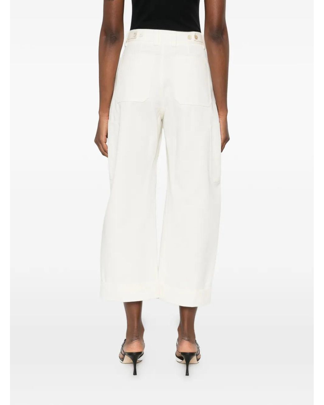 Givenchy White Cocoon Cargohose Aus Baumwolle Und Wolle