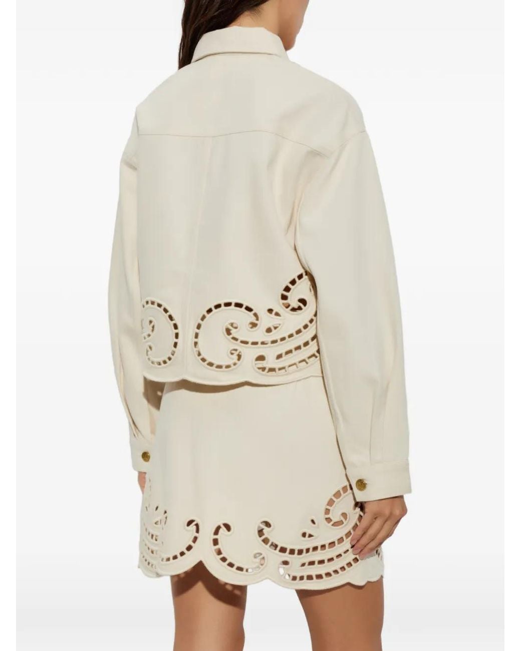 Ulla Johnson White Bobbi Cut-Out Denim Jacket