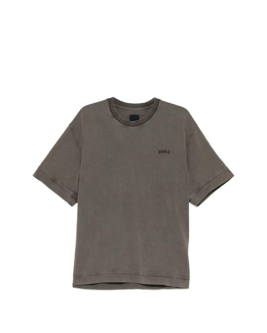 Juun.J Gray Logo-Embroidered Cotton T-Shirt for men