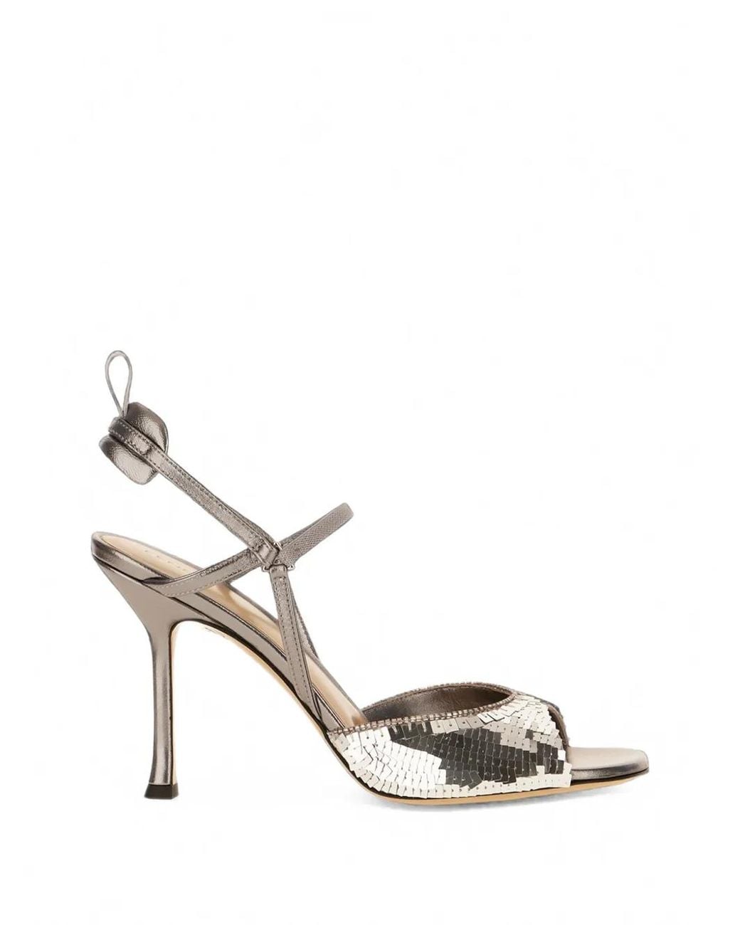Fendi Metallic Very Colibrì Sequin-Embellished Leather Sandals