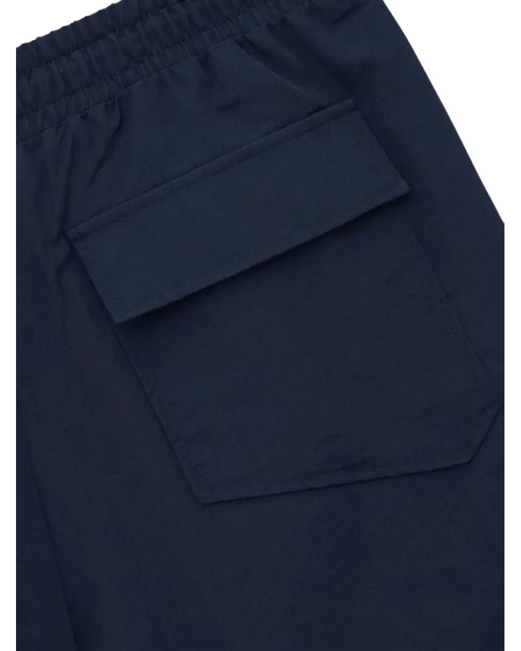 Rhude Blue Logo-Print Drawstring Shorts for men