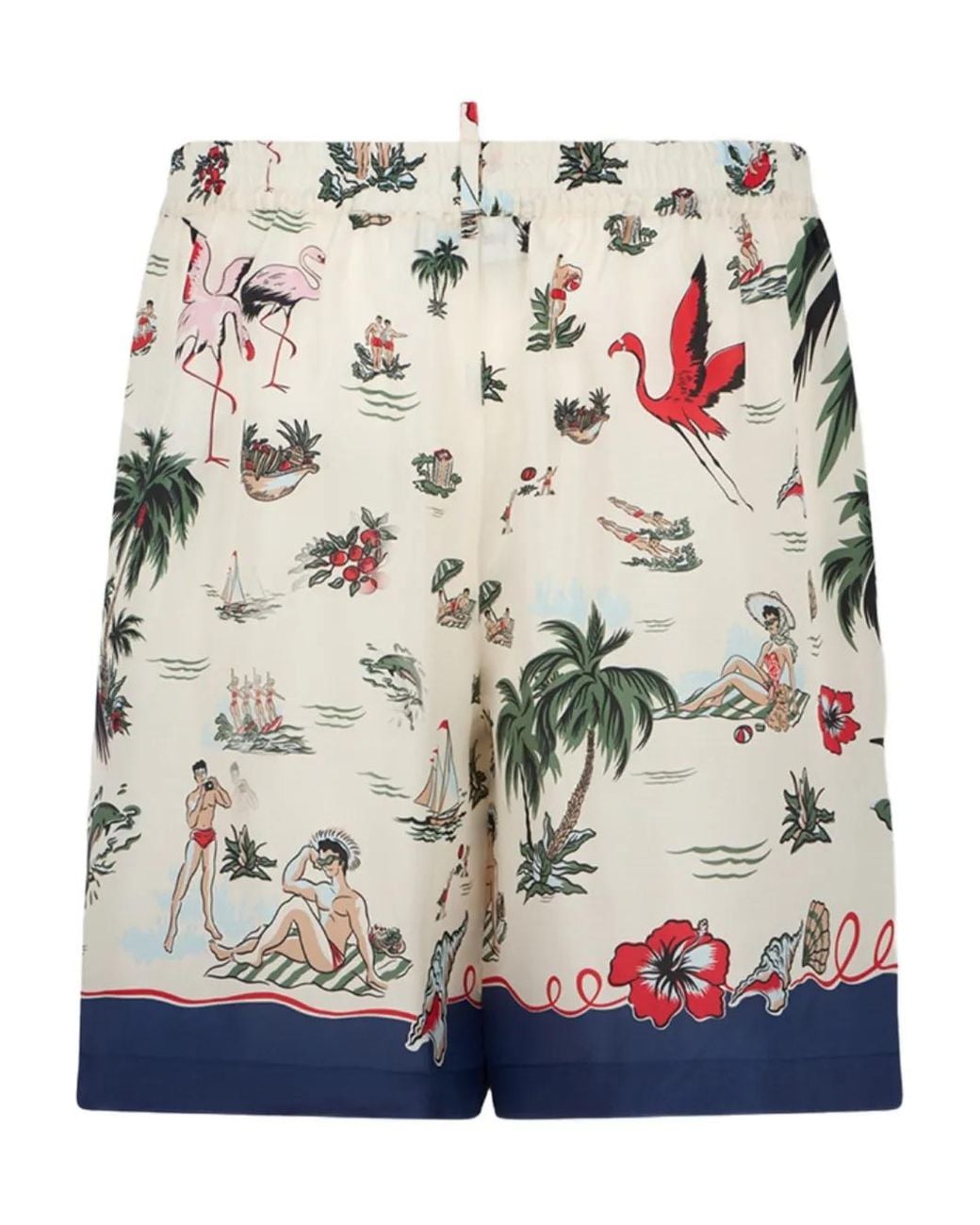 DSquared² Gray Short Multicolored Flamingo for men